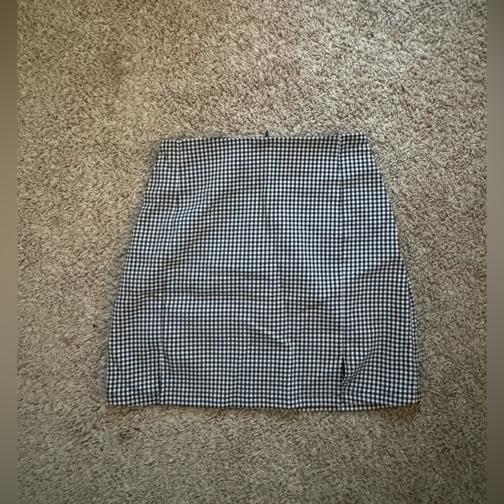 Brandy Melville Black and White Plaid Mini Skirt